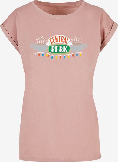 ABSOLUTE CULT T-shirt 'Friends - Central Perk Christmas Lights' en vert / rose ancienne / rouge sang / blanc, Vue avec produit