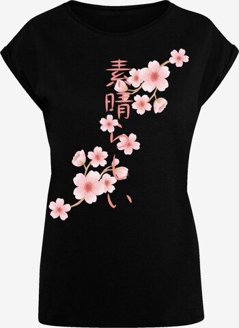 F4NT4STIC Shirt 'Kirschblüten Asien' in Black: front