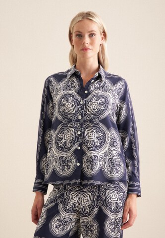 Chemisier 'Schwarze Rose' SEIDENSTICKER en bleu : devant
