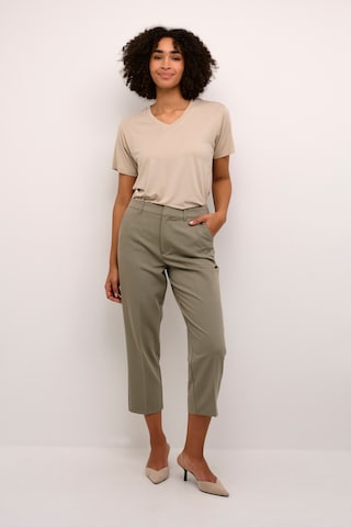 Kaffe Regular Pleated Pants 'Sakura' in Green: front