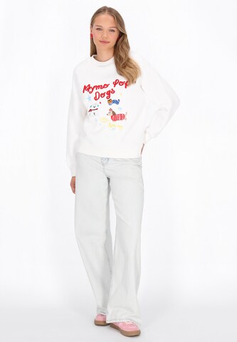 MYMO Sweatshirt 'Pop' in Wit