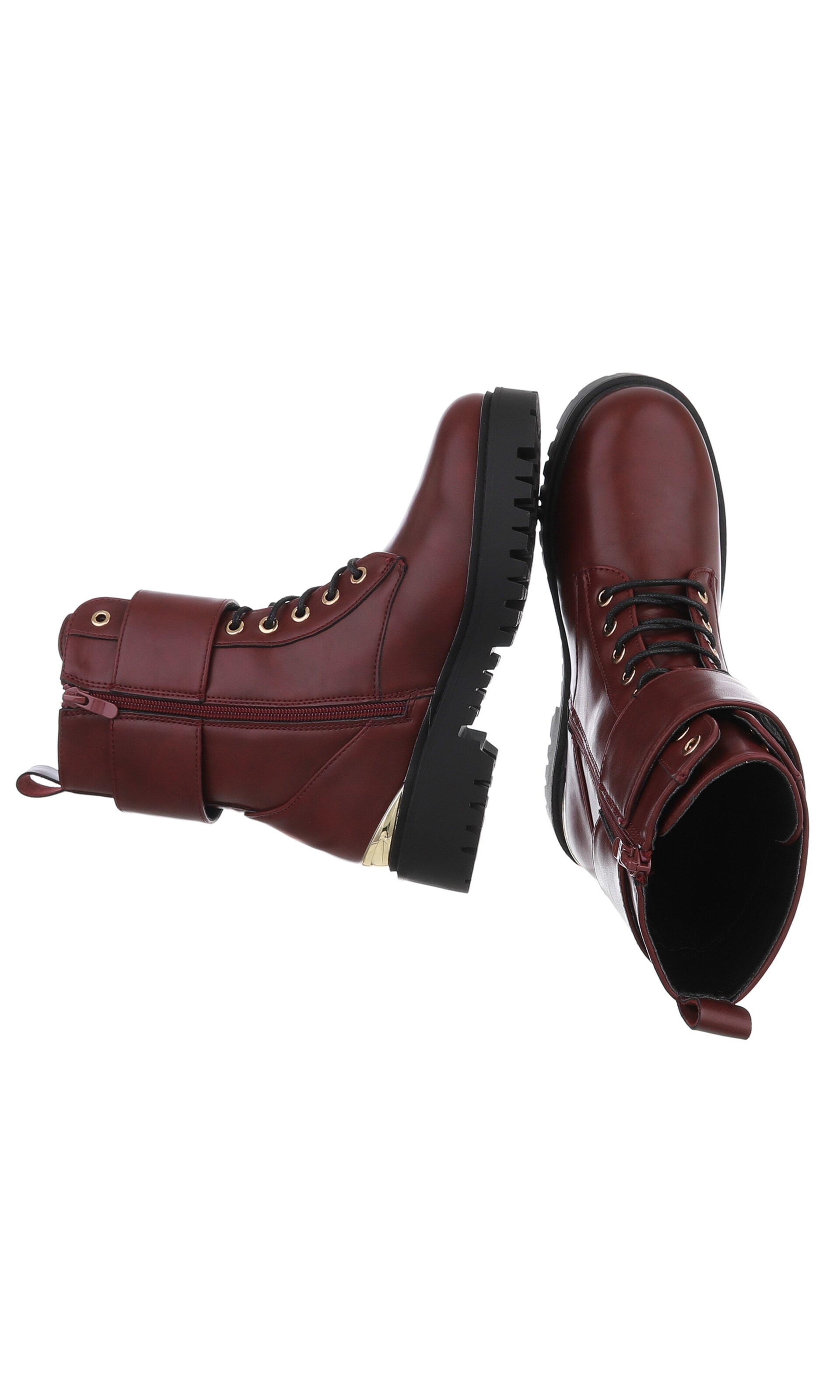 Ital-Design Schnürstiefelette in Rot