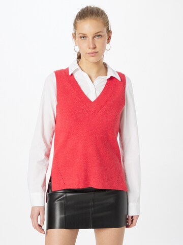 VILA Knitted Vest 'Ril' in Red: front