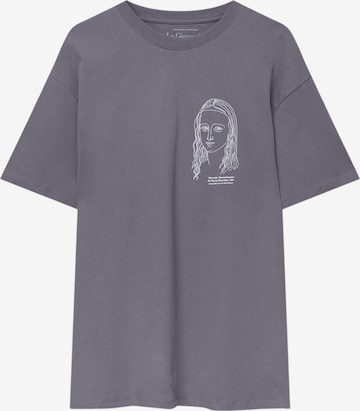 T-Shirt Pull&Bear en gris : devant