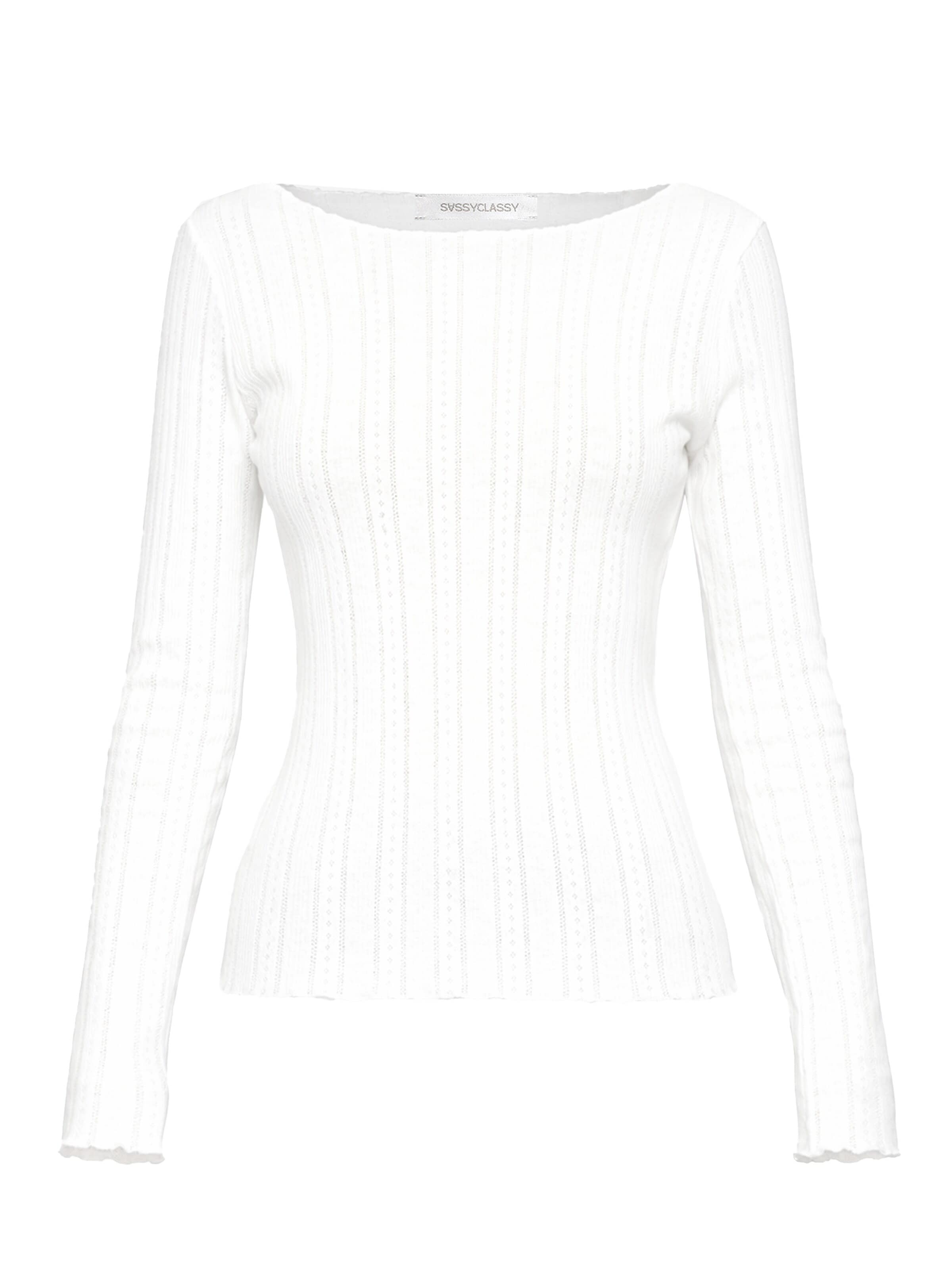 Maglietta di SASSYCLASSY in bianco: frontale