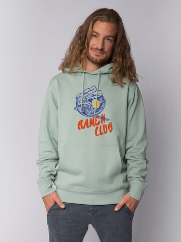 Felpa 'Ramen Club' di Watapparel in verde: frontale