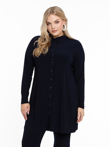 Yoek Blouse 'Dolce' in Blauw: voorkant