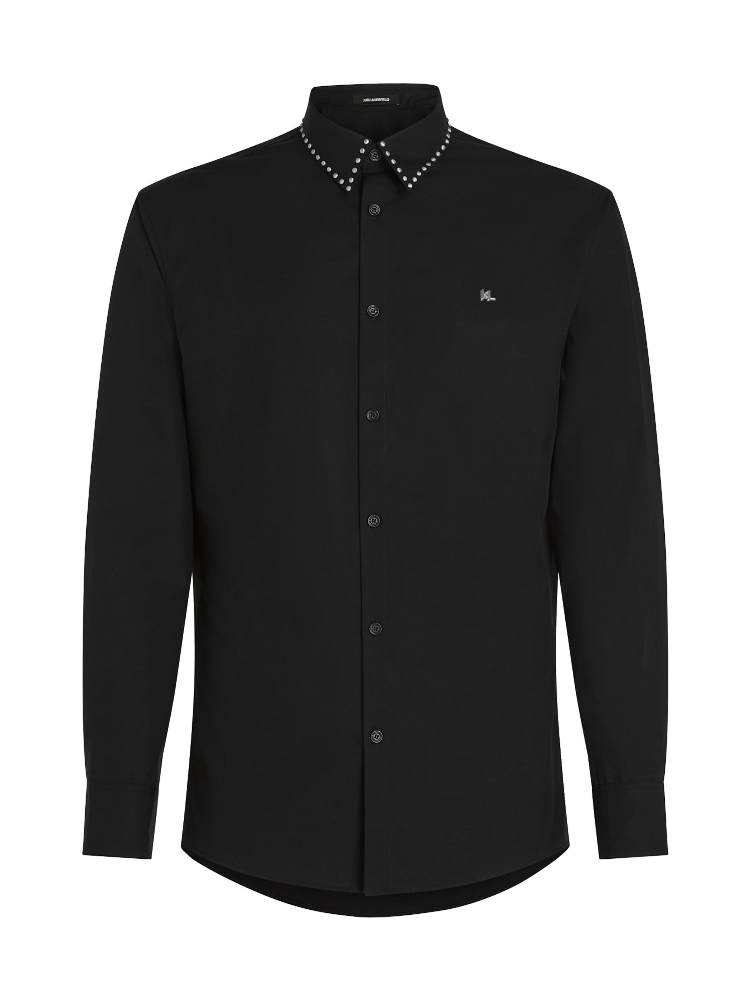 Karl Lagerfeld - Regular Fit Camisa 'Dna' em preto: frente