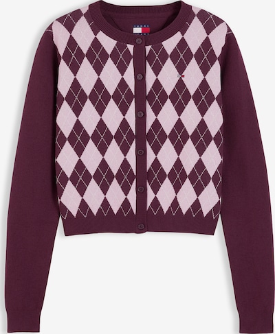Tommy Jeans Cardigan 'Ess' i XXS i blomme / cyclam / hvid, Produktvisning