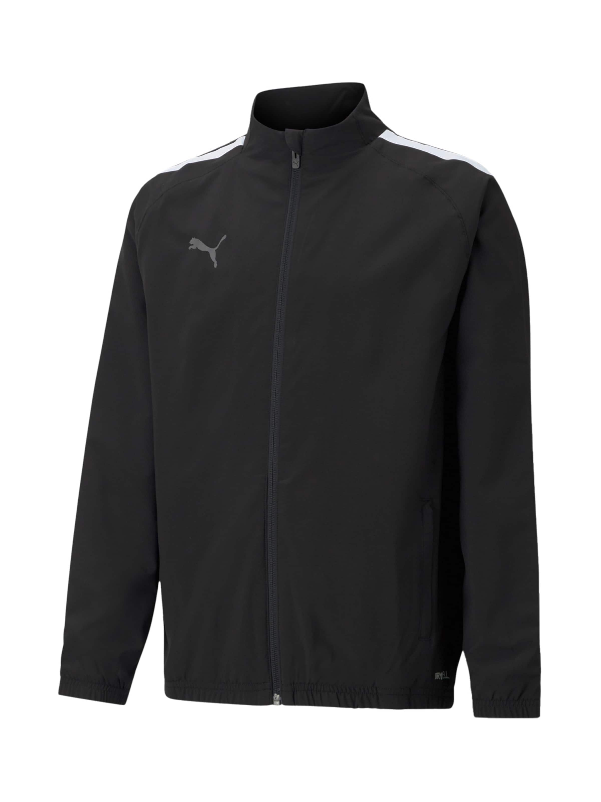 PUMA Sportjacke 'Team' in Schwarz: Vorderseite