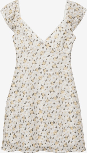 Pull&Bear Mekko koossa 34 värissä pastellinkeltainen / tummanvihreä / valkoinen, Tuotenäkymä