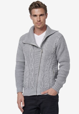 Rusty Neal Knit Cardigan in Grey: front