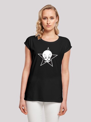 F4NT4STIC Shirt 'Looney Tunes Tweetie' in Zwart: voorkant