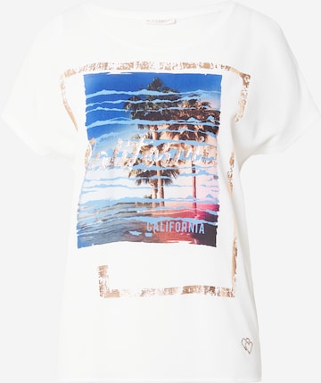 Key Largo Тениска 'CALIFORNIACATION' в бяло: отпред