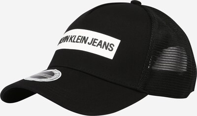 Șapcă Calvin Klein Jeans pe negru / alb, Vizualizare produs