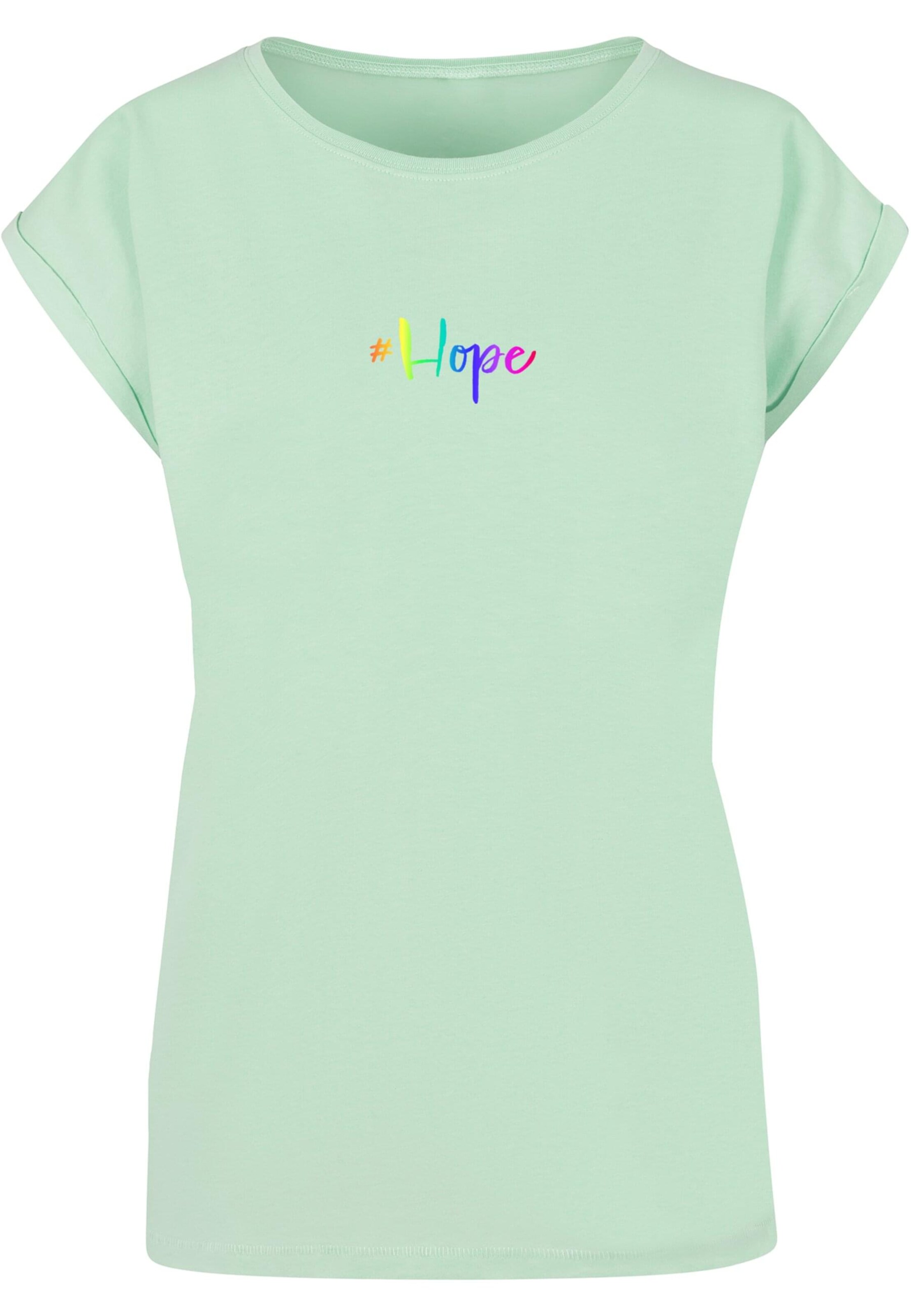 Merchcode Shirt 'Hope Rainbow' in Green: front