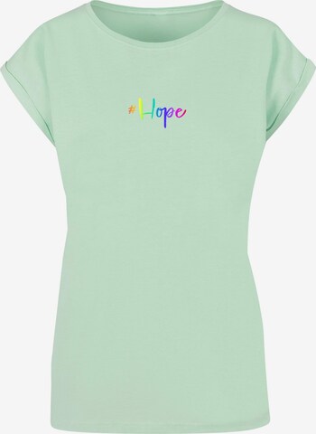 Merchcode Shirt 'Hope Rainbow' in Green: front