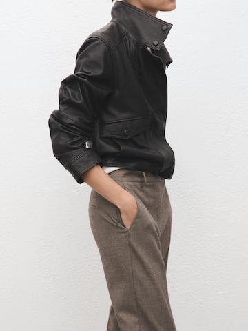 MANGO Regular Trousers with creases 'NEWARM' in Grey