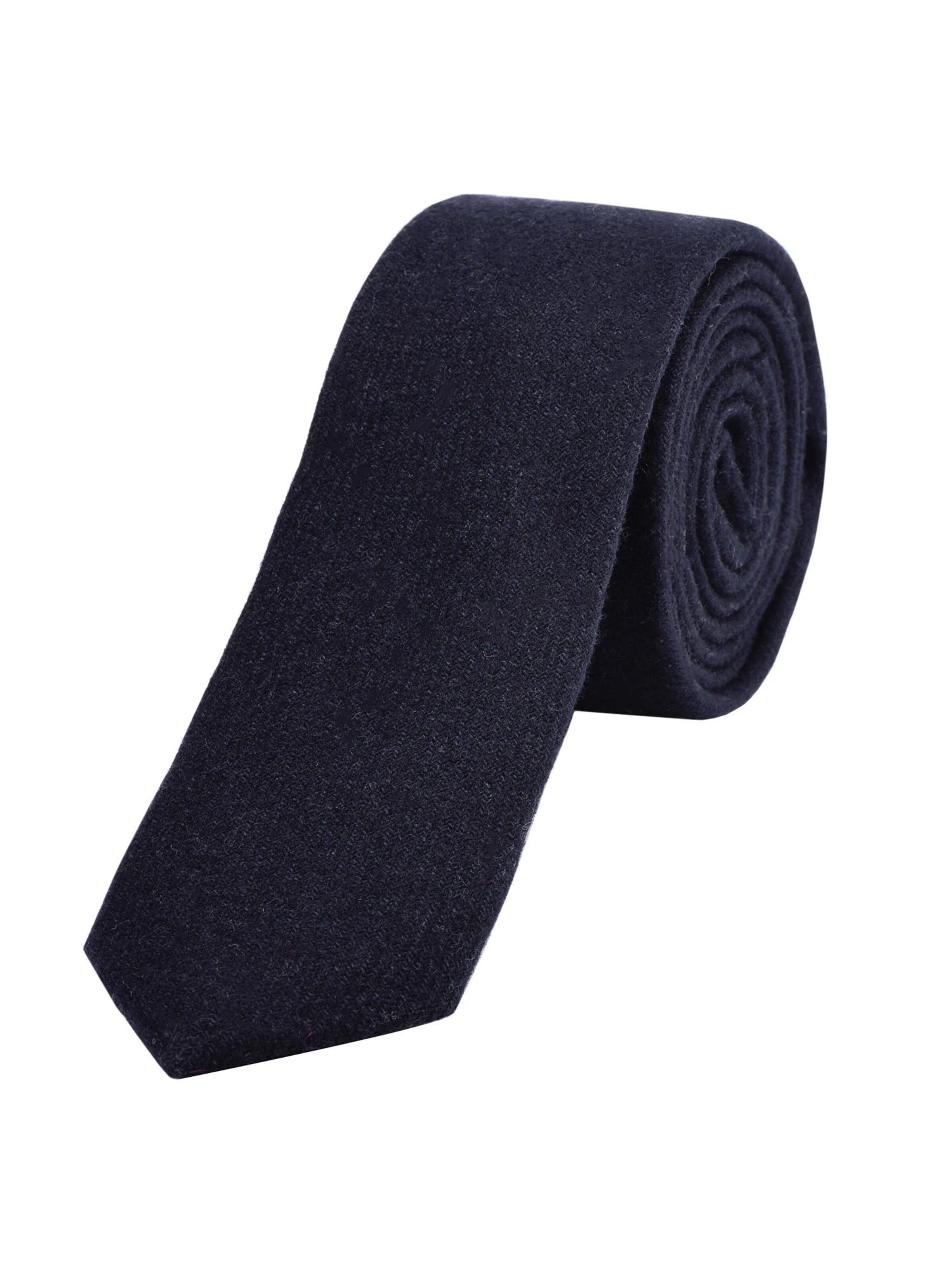 DonDon Krawatte 'DonDon Herren Krawatte 6 cm Baumwolle dunkelblau-creme kariert'‌‌‌‌‌‌‌‌‌‌ in Blau: Vorderseite