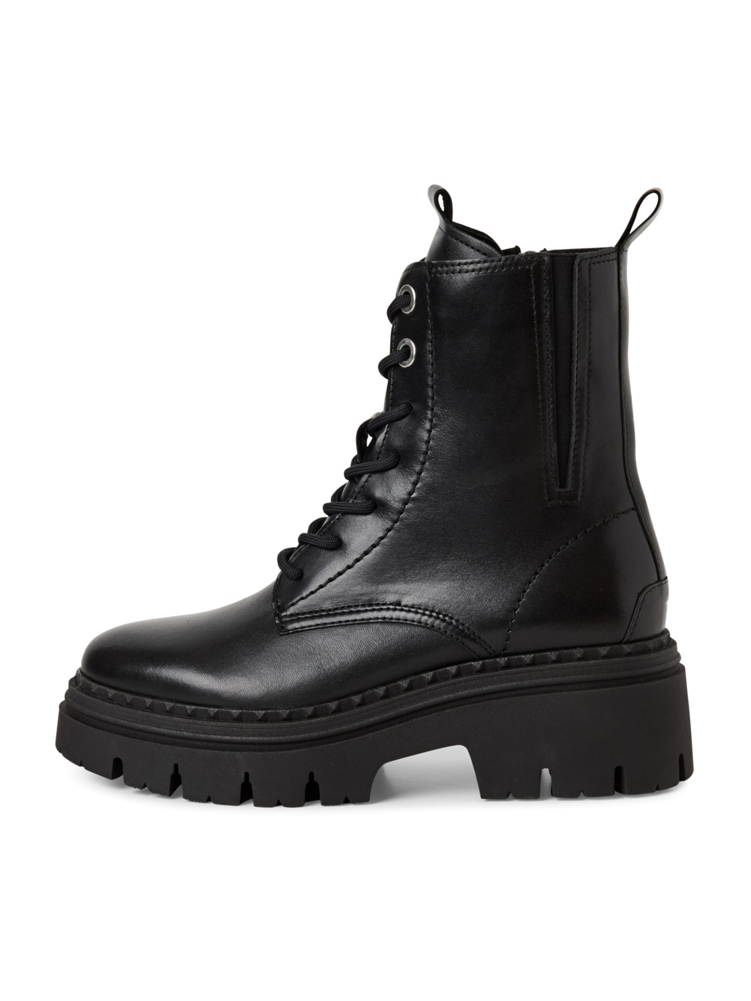 Tamaris Lace-Up Ankle Boots in Black