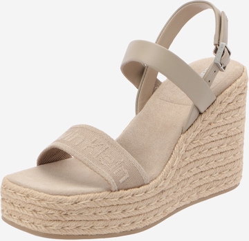 Sandale cu baretă 'Elisabeth' de la Calvin Klein pe bej: față