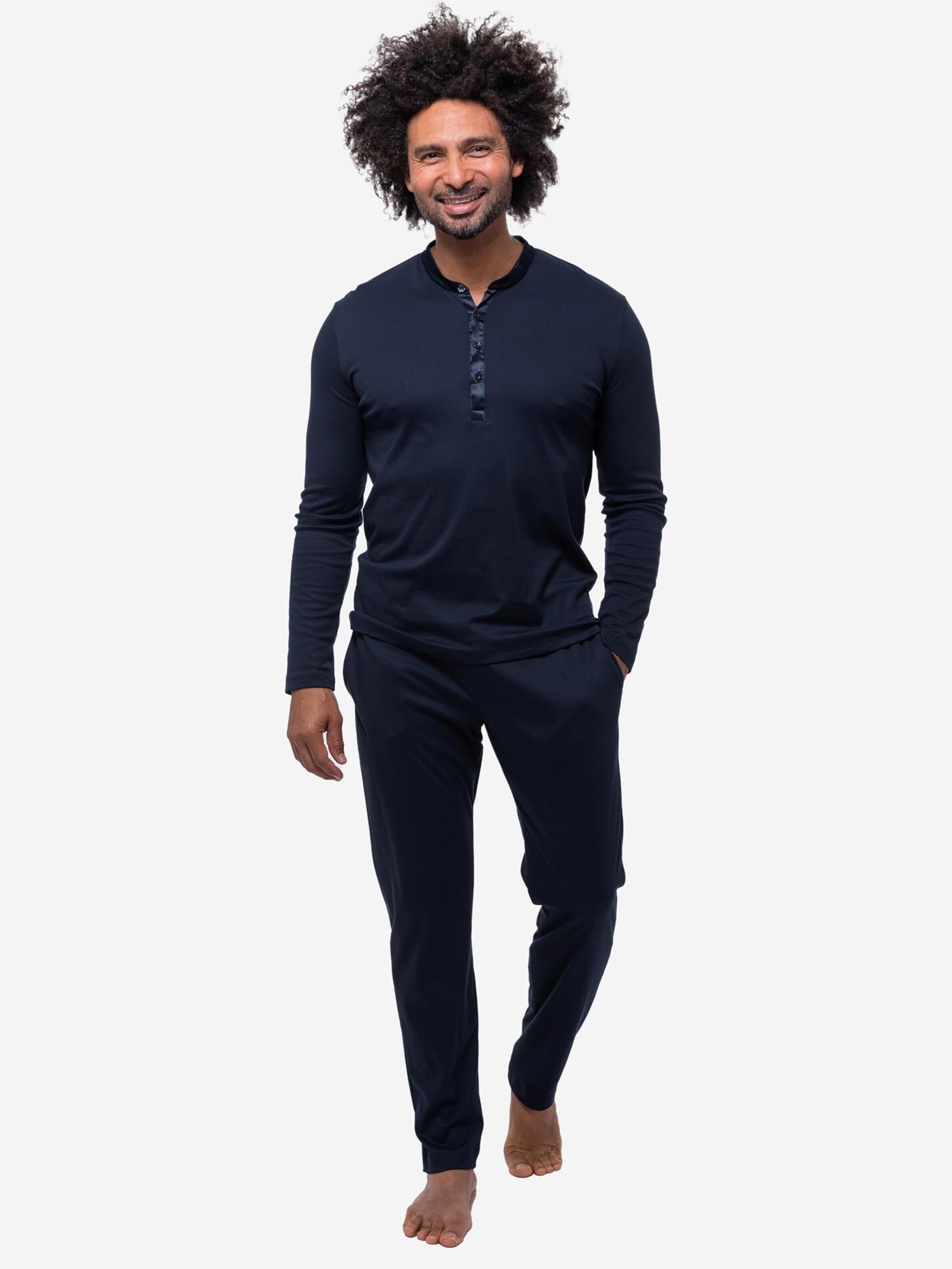 Mey Pyjama lang 'Aarhus'‌‌‌‌‌ in Blau: Vorderseite
