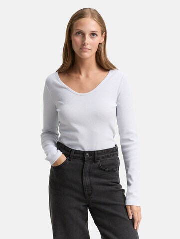 T-shirt TOM TAILOR DENIM en blanc : devant