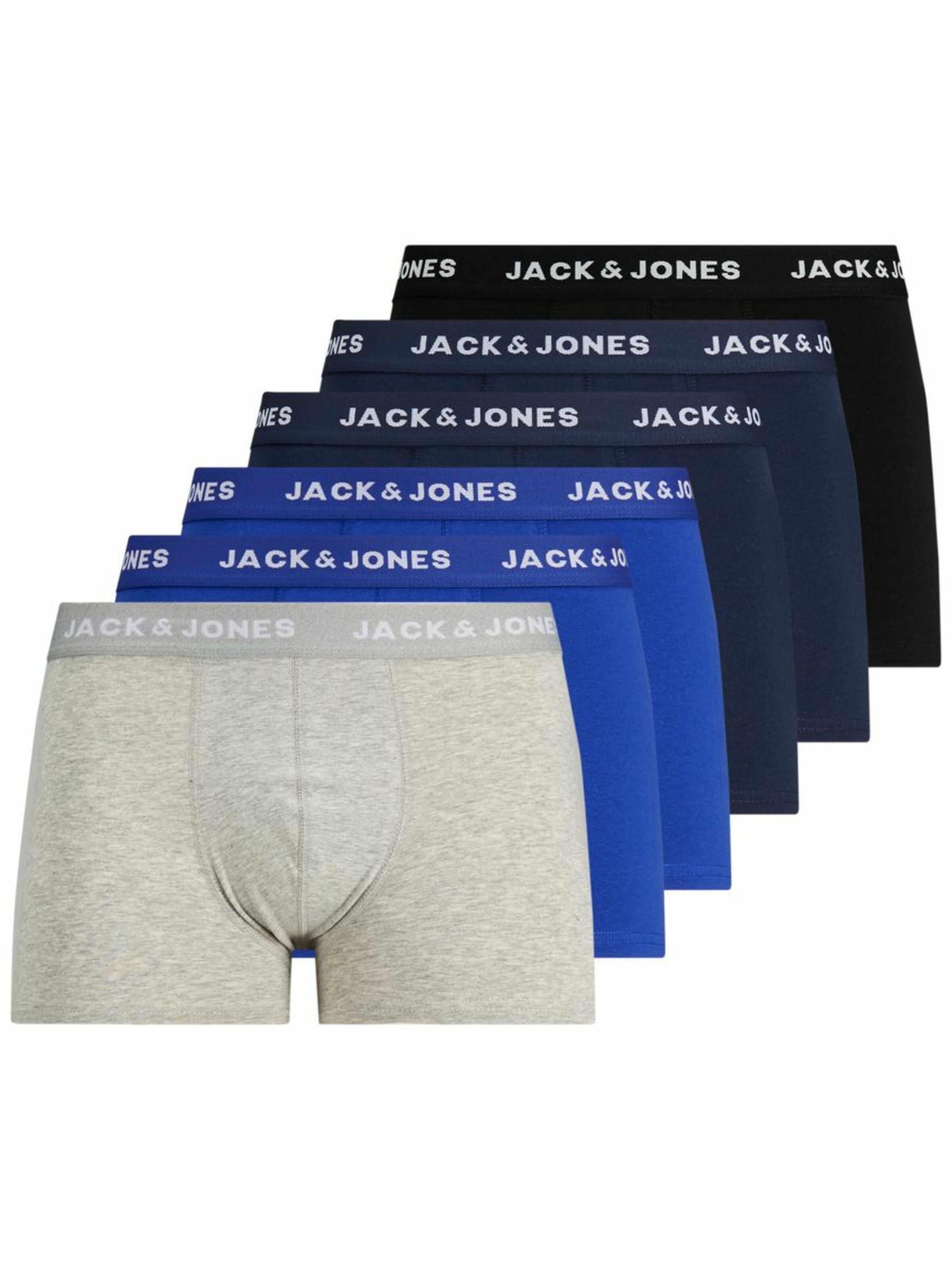 JACK & JONES Boxershorts in de kleur Blauw / Grijs gemêleerd / Zwart, Productweergave