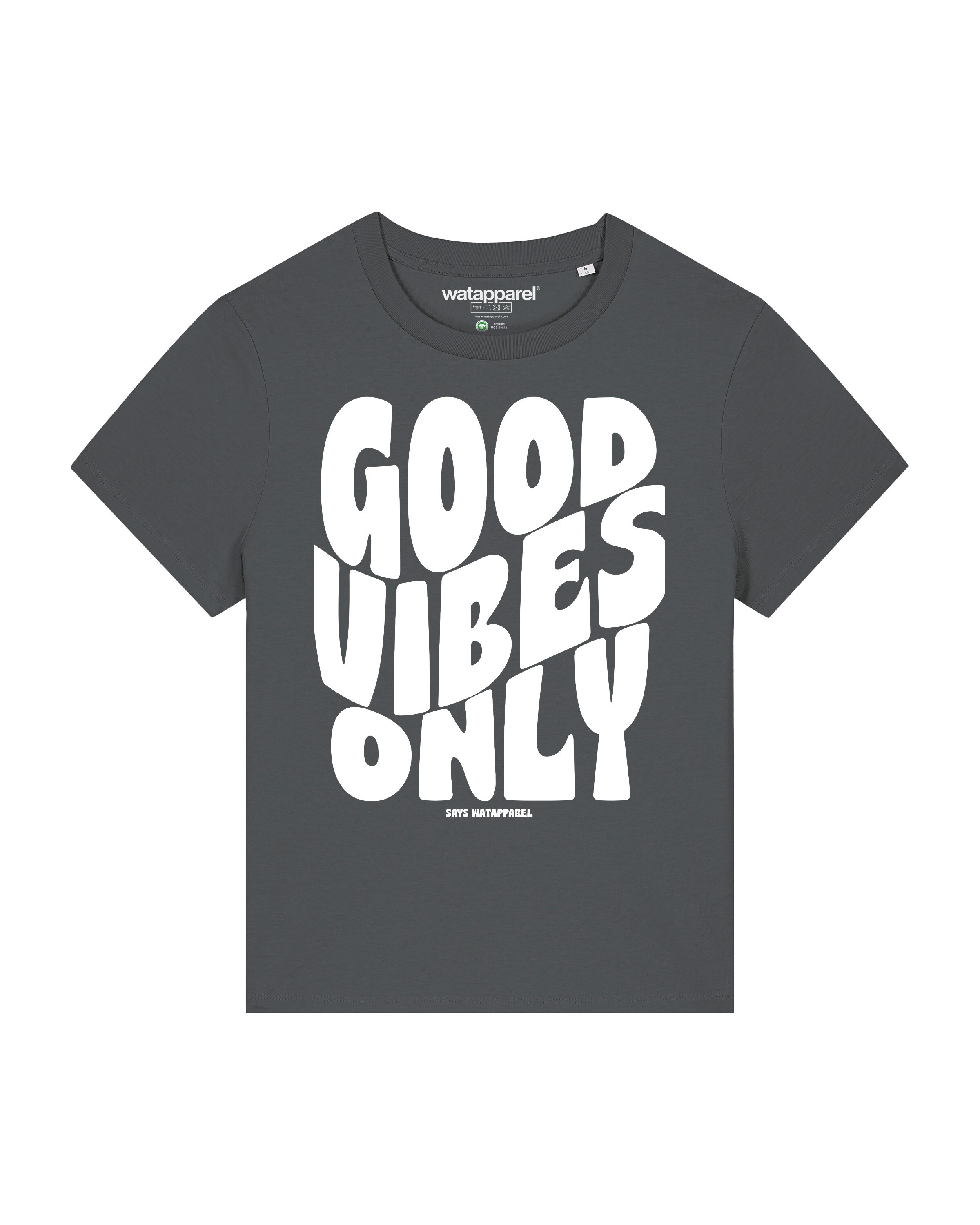 Watapparel Shirt 'Good vibes only' in Grey: front