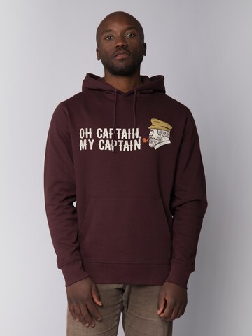 Sweat-shirt 'Oh Captain My Captain' Watapparel en rouge : devant