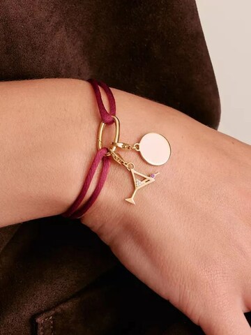 Bracelet 'Thomas Sabo Textilarmband Rot Connect 18k Vergoldet' Thomas Sabo en or