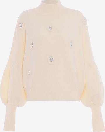 Pullover di faina in bianco: frontale