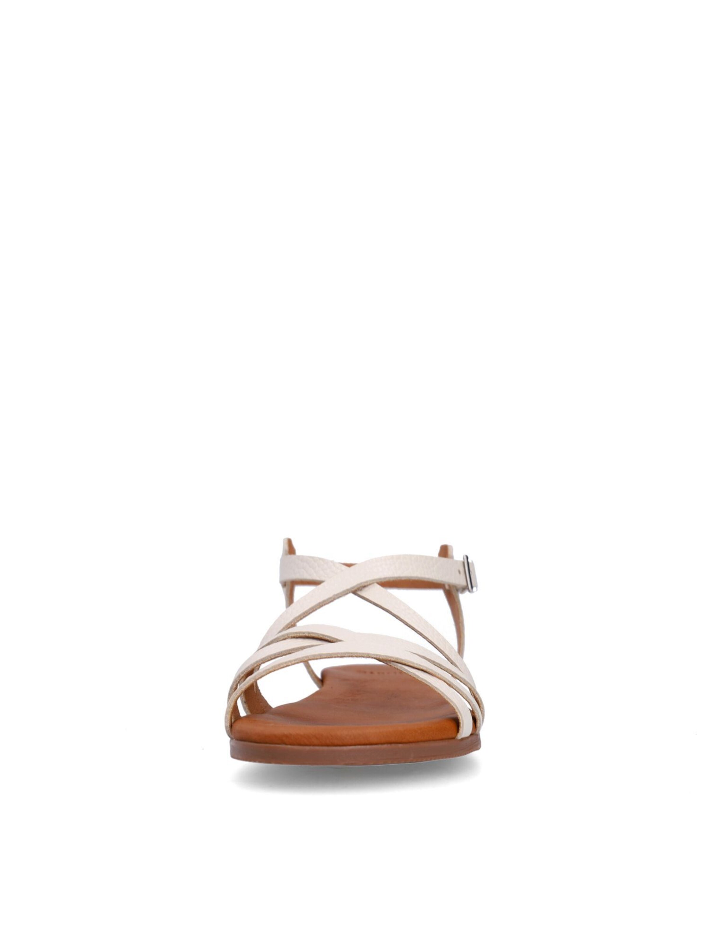 MANFIELD Sandalen met riem 'Flache' in Wit