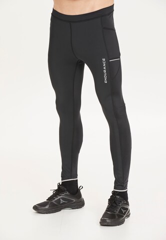 ENDURANCE Skinny Workout Pants 'Energy' in Black: front