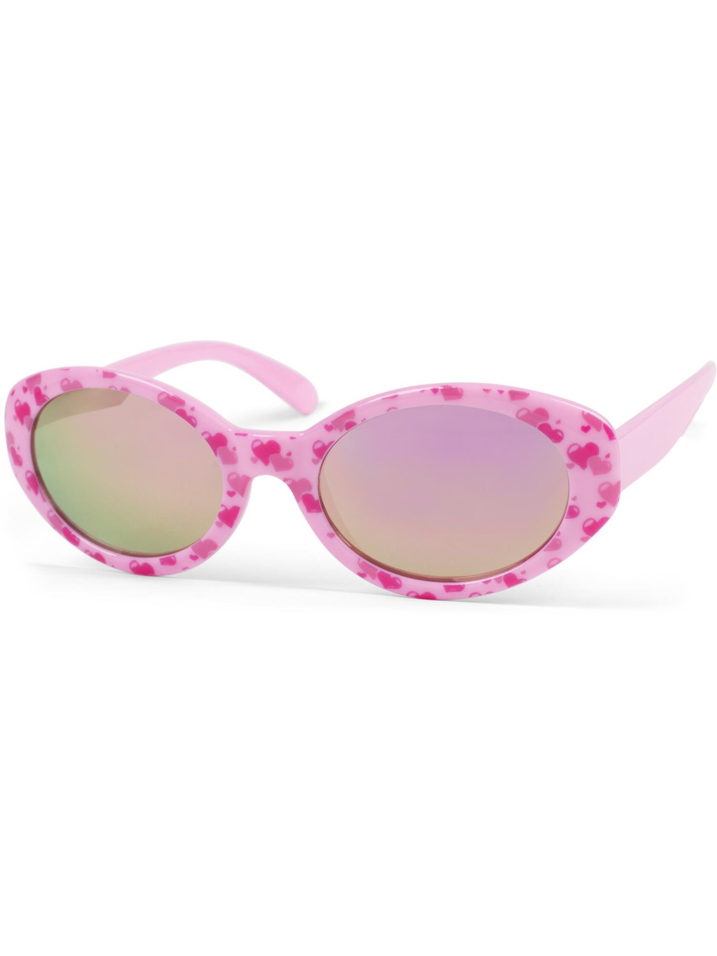 styleBREAKER Sunglasses 'Kinder Sonnenbrille mit Herzchen, Mädchen' in Pink: front