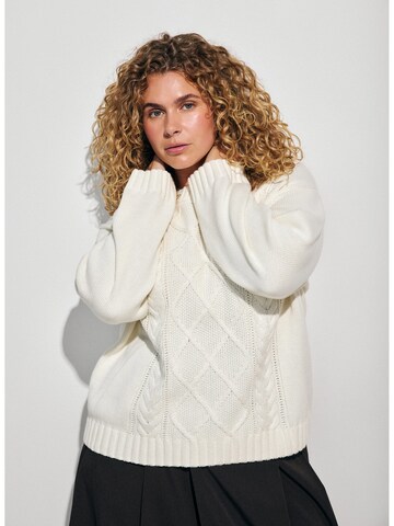 Zizzi - Jersey 'MEMMI CABLE' en beige