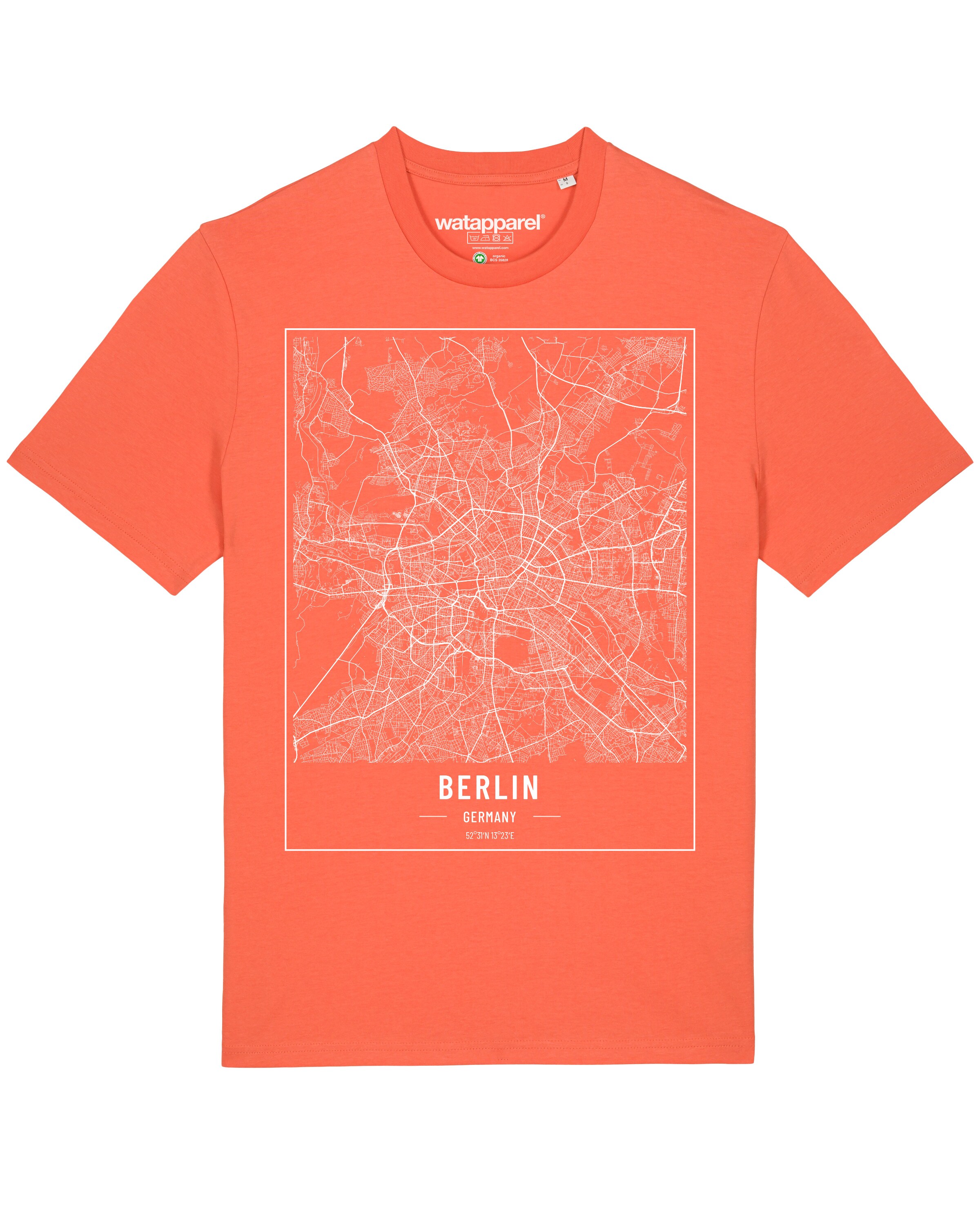 Watapparel T-Shirt ' City maps Berlin Landkarte ' in Orange: Vorderseite