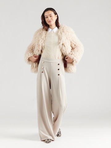 ABOUT YOU Szeroka nogawka Spodnie w kant 'Jessa' w kolorze beżowy