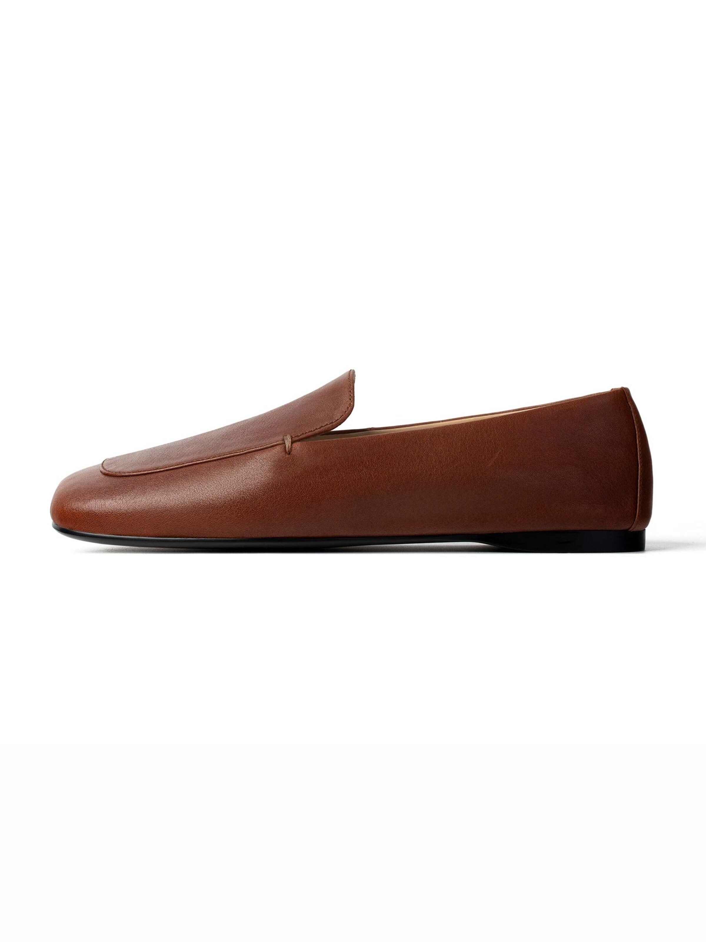 L37 HANDMADE SHOESSlip On cipele 'MOON PARADE' - smeđa boja: prednji dio