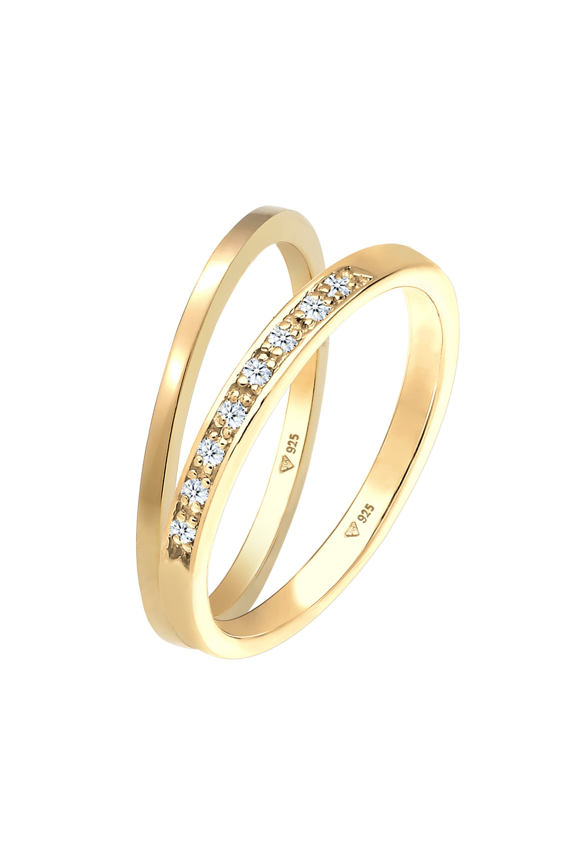 Elli DIAMONDS Ring Bandring, Ring Set in Gold: Vorderseite