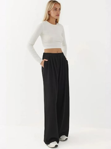 Hiccup Wide Leg Hose in Schwarz