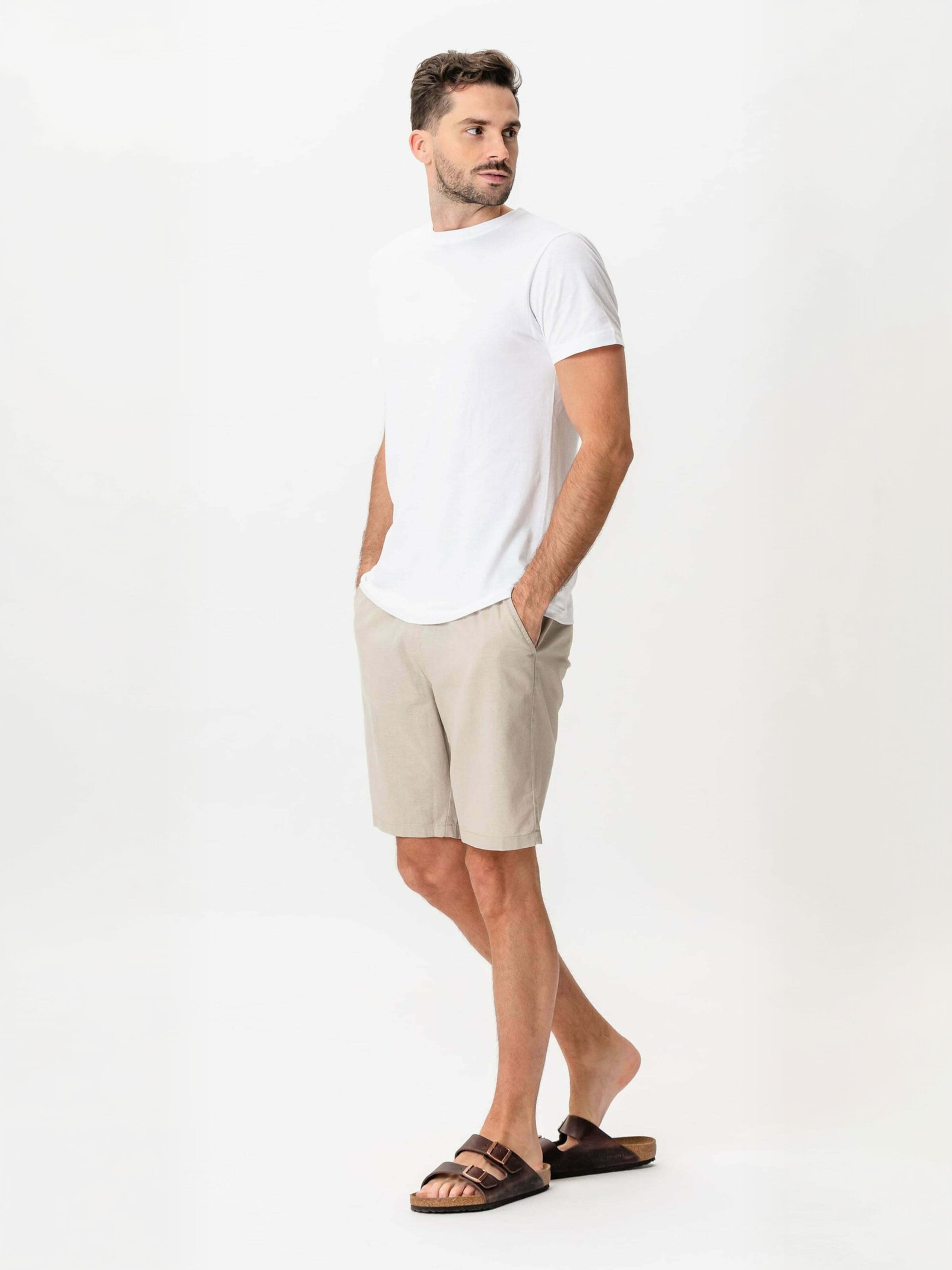 Regular Pantalon ' Linen Blend ' TEESHOPPEN en beige