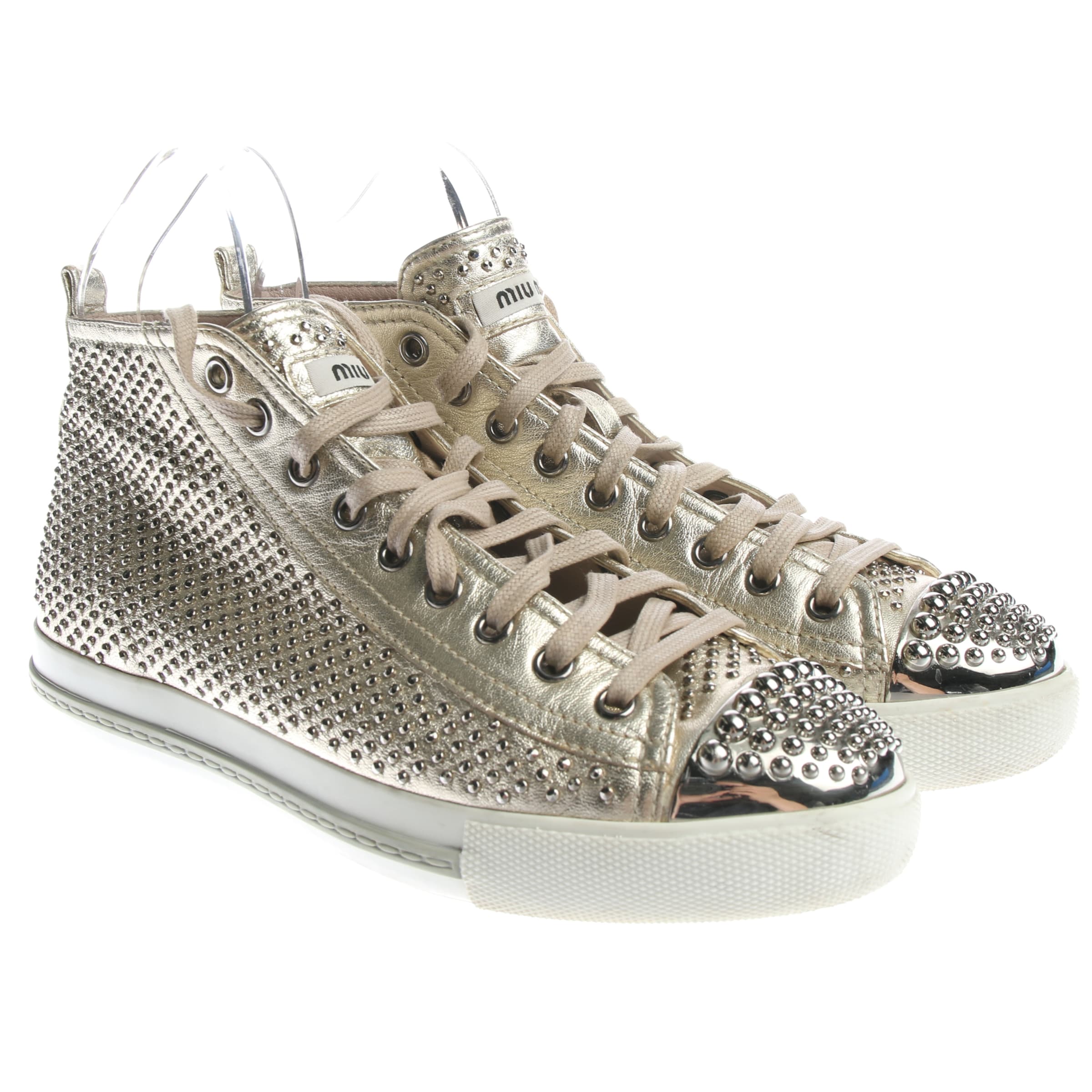 Miu Miu Turnschuhe / Sneaker 38,5 in Silber: Vorderseite