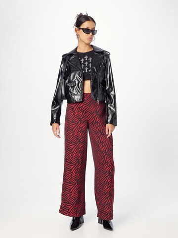 Nasty Gal - Perna larga Calças em vermelho