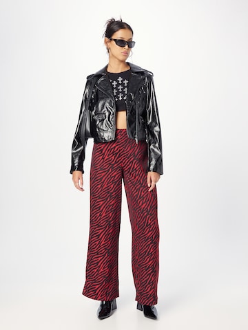 Nasty Gal Wide leg Trousers in Red
