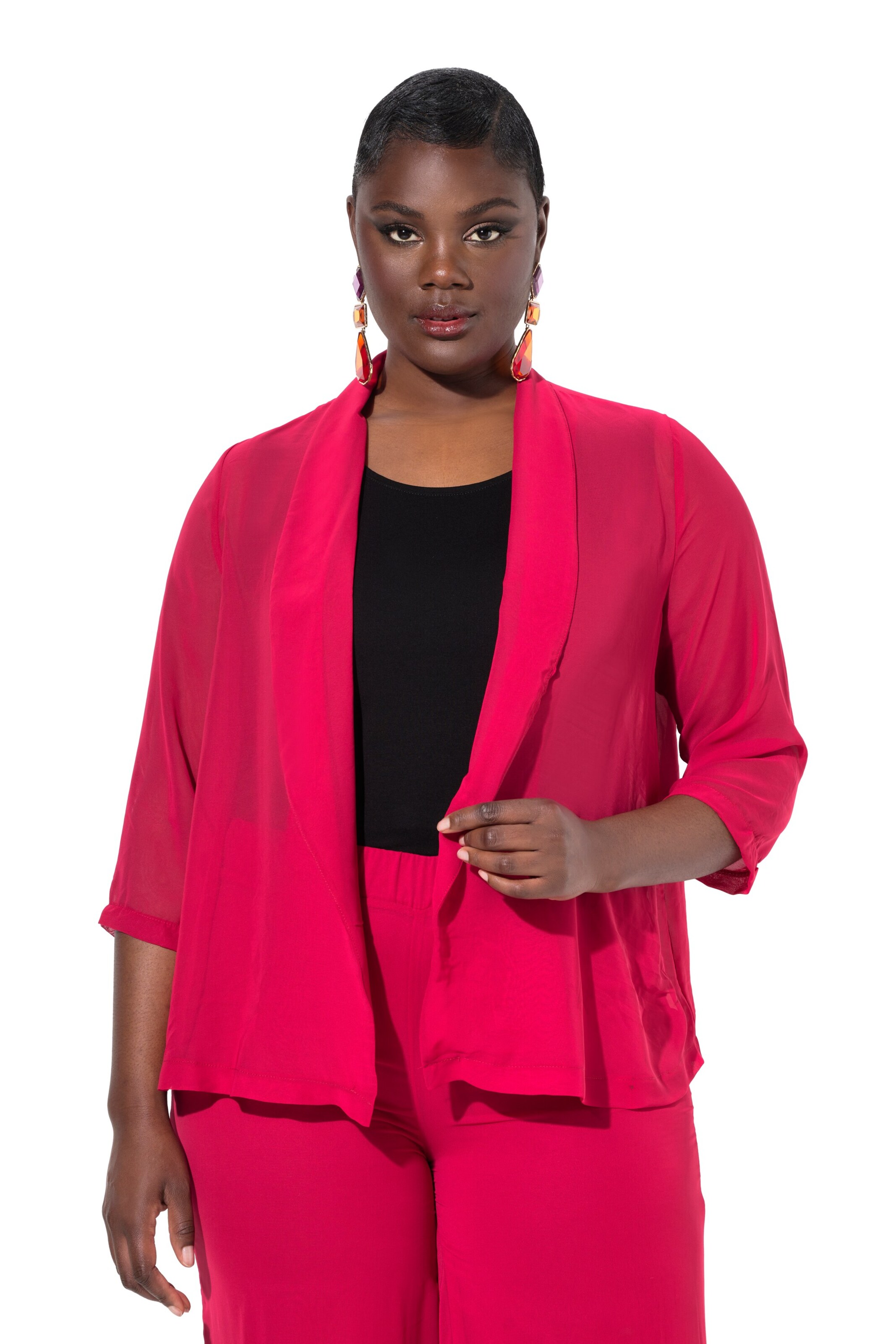 Ulla Popken Between-Season Jacket in Red: front