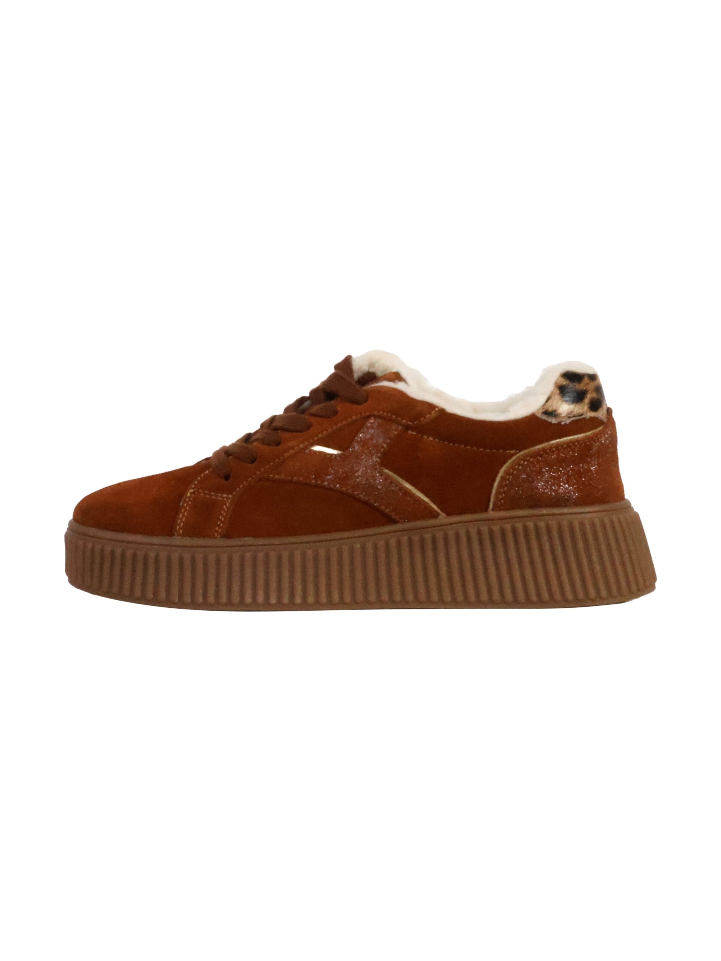 Chaussure de sport à lacets 'Alénoa-Sneaker aus Leder' The Divine Factory en marron : devant