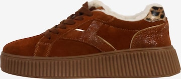 Chaussure de sport à lacets 'Alénoa-Sneaker aus Leder' The Divine Factory en marron : devant