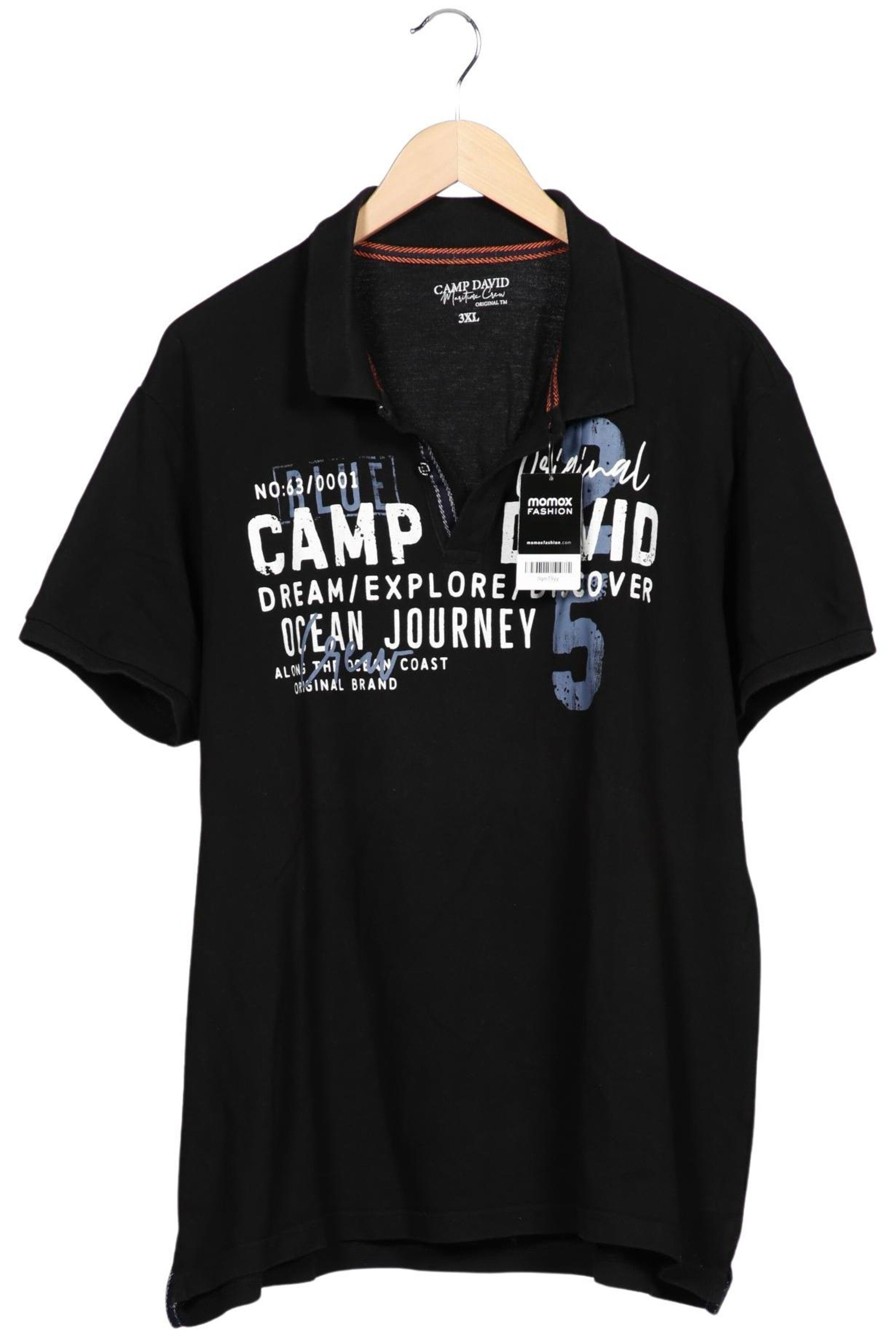 CAMP DAVID Shirt in XXXL in Black: front