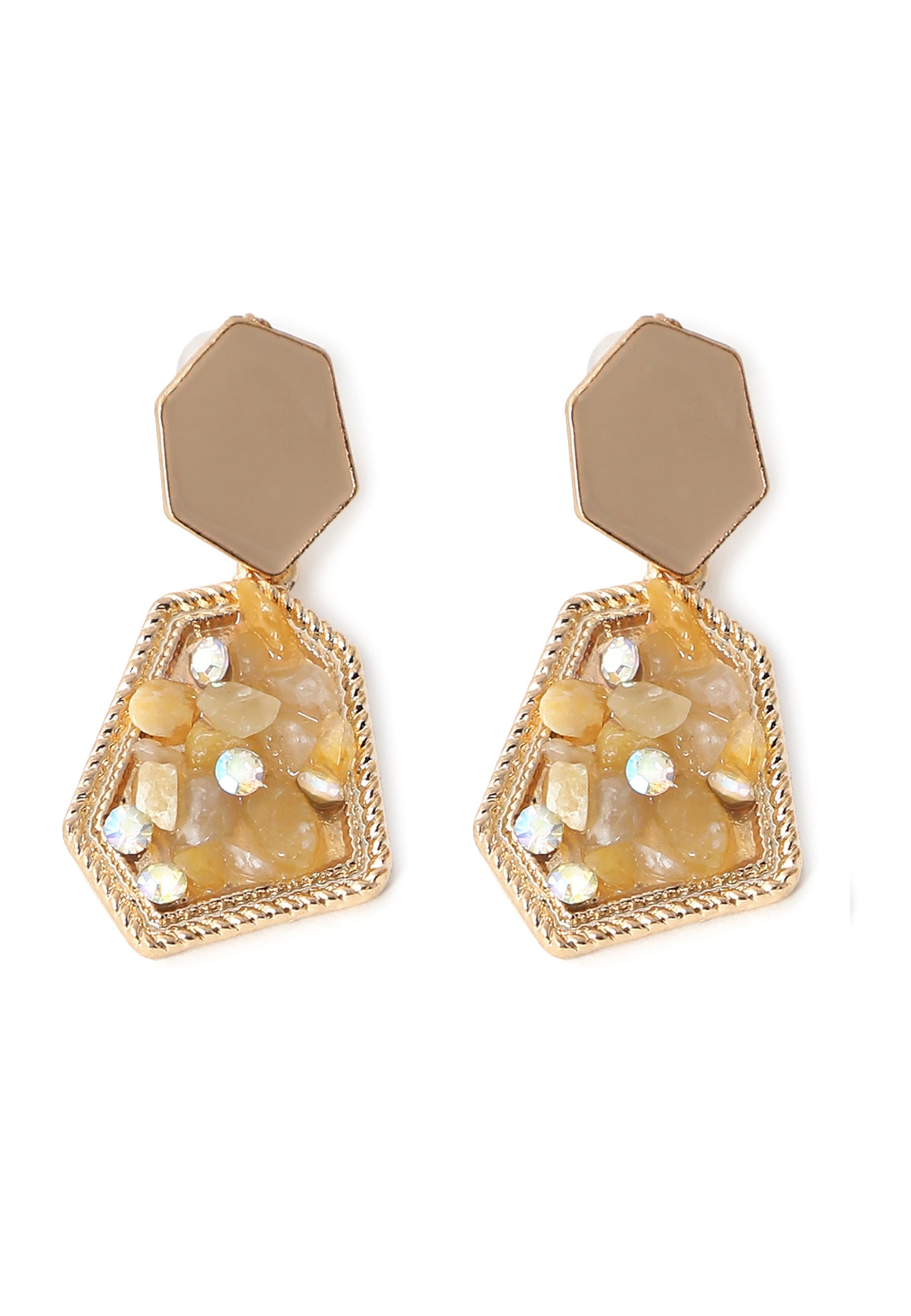 Boucles d'oreilles 'Paisley' SOHI en or : devant